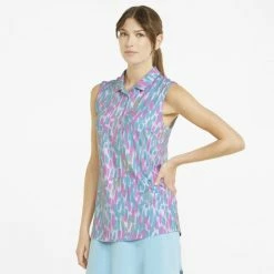 PUMA Golf Puma Womens Cloudspun Three Brush Sleeveless Polo -Clubs Shop 532998 04 mod01 35538.1679079810