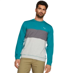 PUMA Golf Puma Cloudspun Colorblock Crewneck -Clubs Shop 535458 08 mod01 22248.1679075015