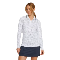 PUMA Golf Puma Womens You-V Whitewater Long Sleeve Polo -Clubs Shop 539036 01 mod01 27918.1673979744