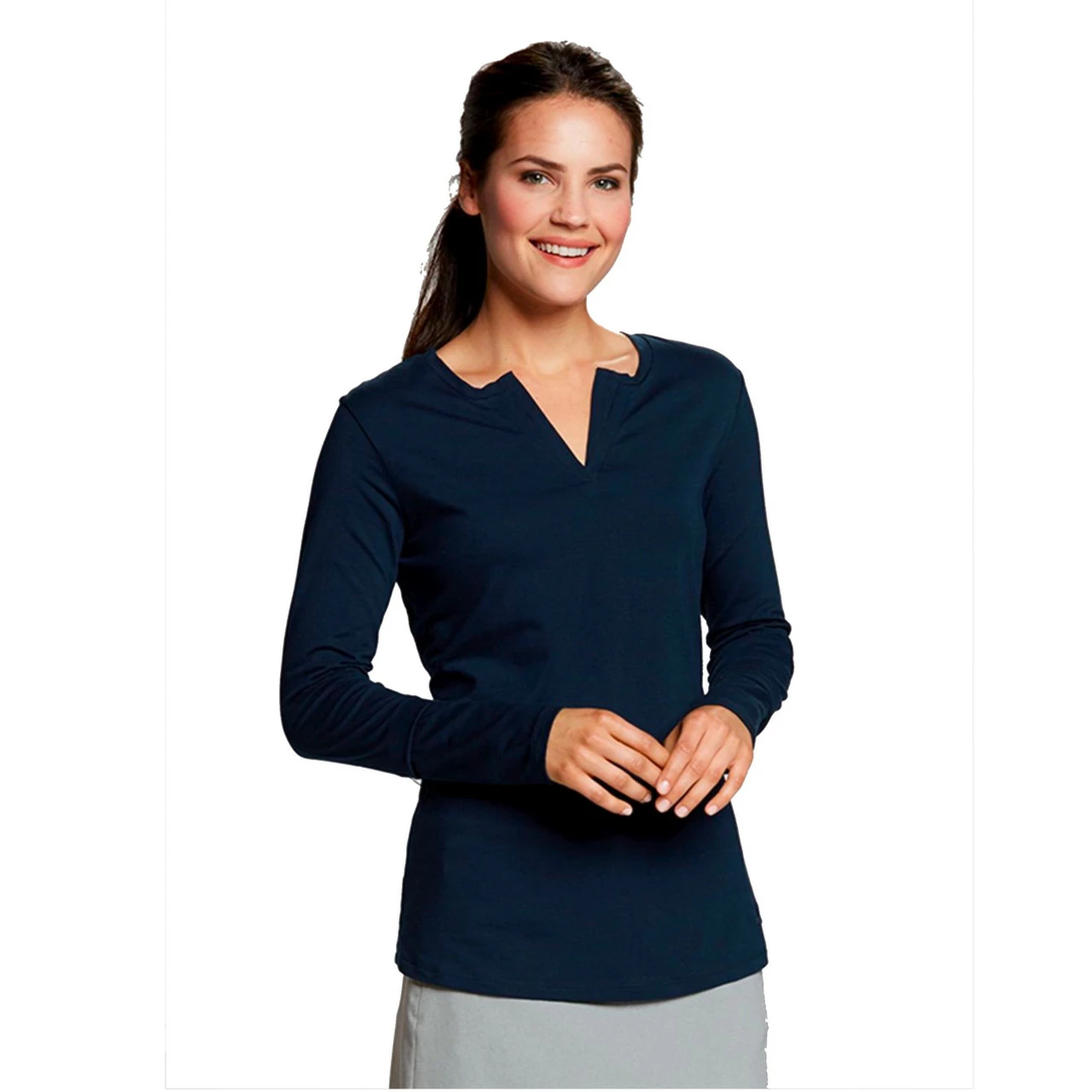 Cutter & Buck Ladies Long Sleeve Avail Double V-Neck Shirt 3 Cutter & Buck Ladies Long Sleeve Avail Double V-Neck Shirt