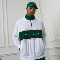 Vengeance Hybrid Windshirt White / Eden Green -Clubs Shop vicegolf florida scramble vengeance hybrid windshirt white eden green body01 desktop