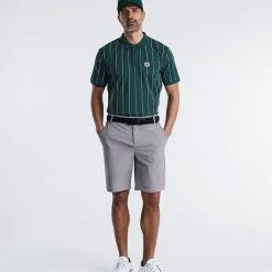 Pinstripe Polo Dark Green