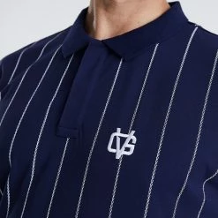 Pinstripe Polo Navy 10 Pinstripe Polo Navy -Clubs Shop vicegolf liberty club pinstripe polo navy slider03 desktop