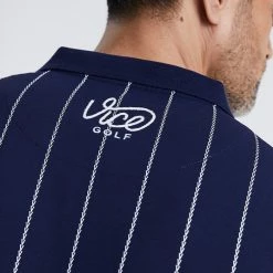 Pinstripe Polo Navy 11 Pinstripe Polo Navy -Clubs Shop vicegolf liberty club pinstripe polo navy slider04 desktop