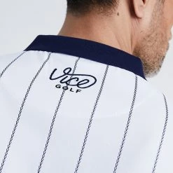 Pinstripe Polo White -Clubs Shop vicegolf liberty club pinstripe polo white slider04 desktop