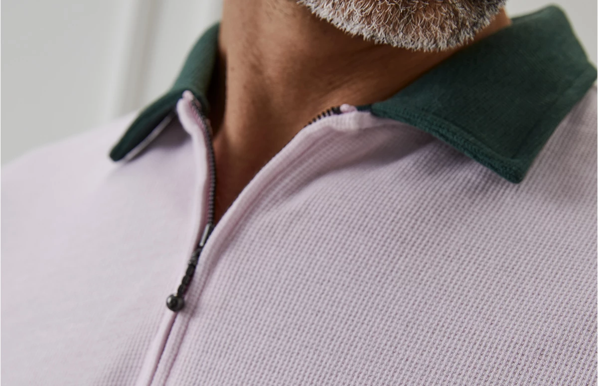 Talking Practice Half-Zip Waffle Polo Barely Pink 8 Talking Practice Half-Zip Waffle Polo Barely Pink - Image 6