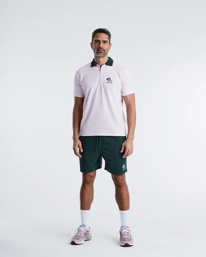 Talking Practice Half-Zip Waffle Polo Barely Pink 3 Talking Practice Half-Zip Waffle Polo Barely Pink