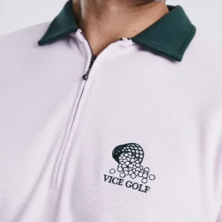 Talking Practice Half-Zip Waffle Polo Barely Pink 10 Talking Practice Half-Zip Waffle Polo Barely Pink -Clubs Shop vicegolf liberty club talking practice half zip waffle polo barely pink slider03 desktop