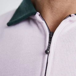 Talking Practice Half-Zip Waffle Polo Barely Pink 11 Talking Practice Half-Zip Waffle Polo Barely Pink -Clubs Shop vicegolf liberty club talking practice half zip waffle polo barely pink slider04 desktop