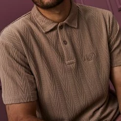 Tony Cable Knit Polo Taupe 10 Tony Cable Knit Polo Taupe -Clubs Shop vicegolf liberty club tony cable knit polo taupe body01 desktop