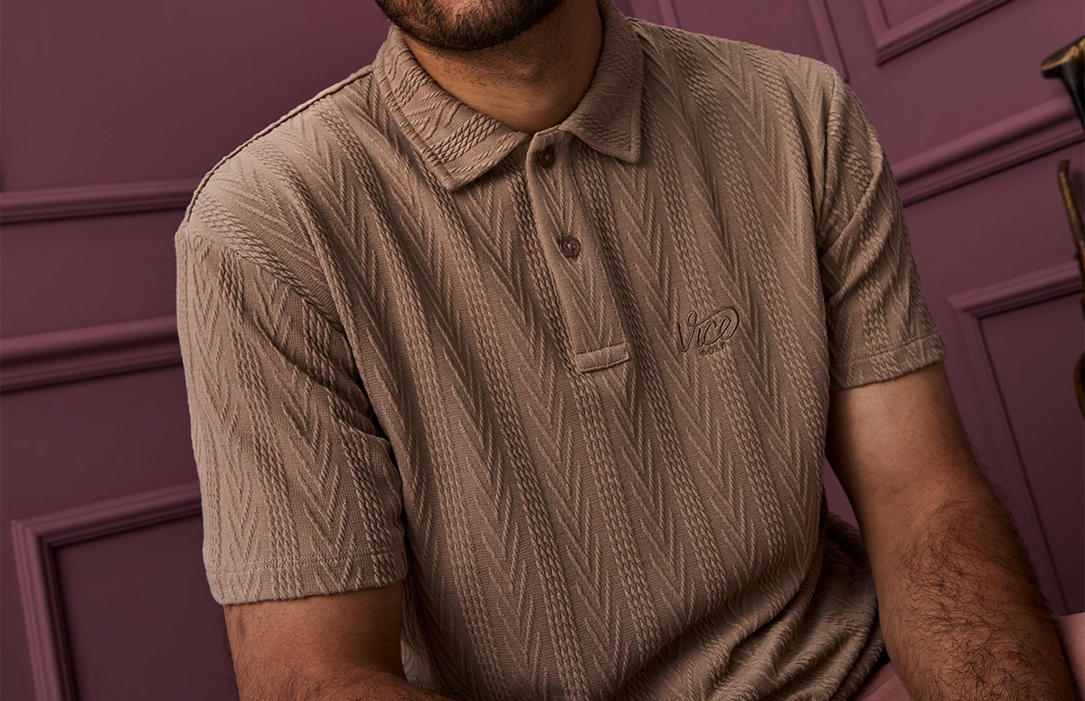 Tony Cable Knit Polo Taupe 6 Tony Cable Knit Polo Taupe - Image 4