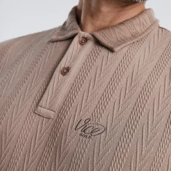 Tony Cable Knit Polo Taupe 9 Tony Cable Knit Polo Taupe -Clubs Shop vicegolf liberty club tony cable knit polo taupe slider03 desktop